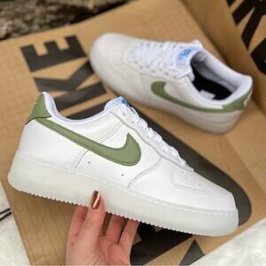 NEW Womens Size 9 Nike Air Force 1 Low Top By You Custom Leather White Sneaker